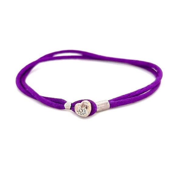 Pandora Purple Cord Heart Toggle Bracelet - Picture 1 of 5